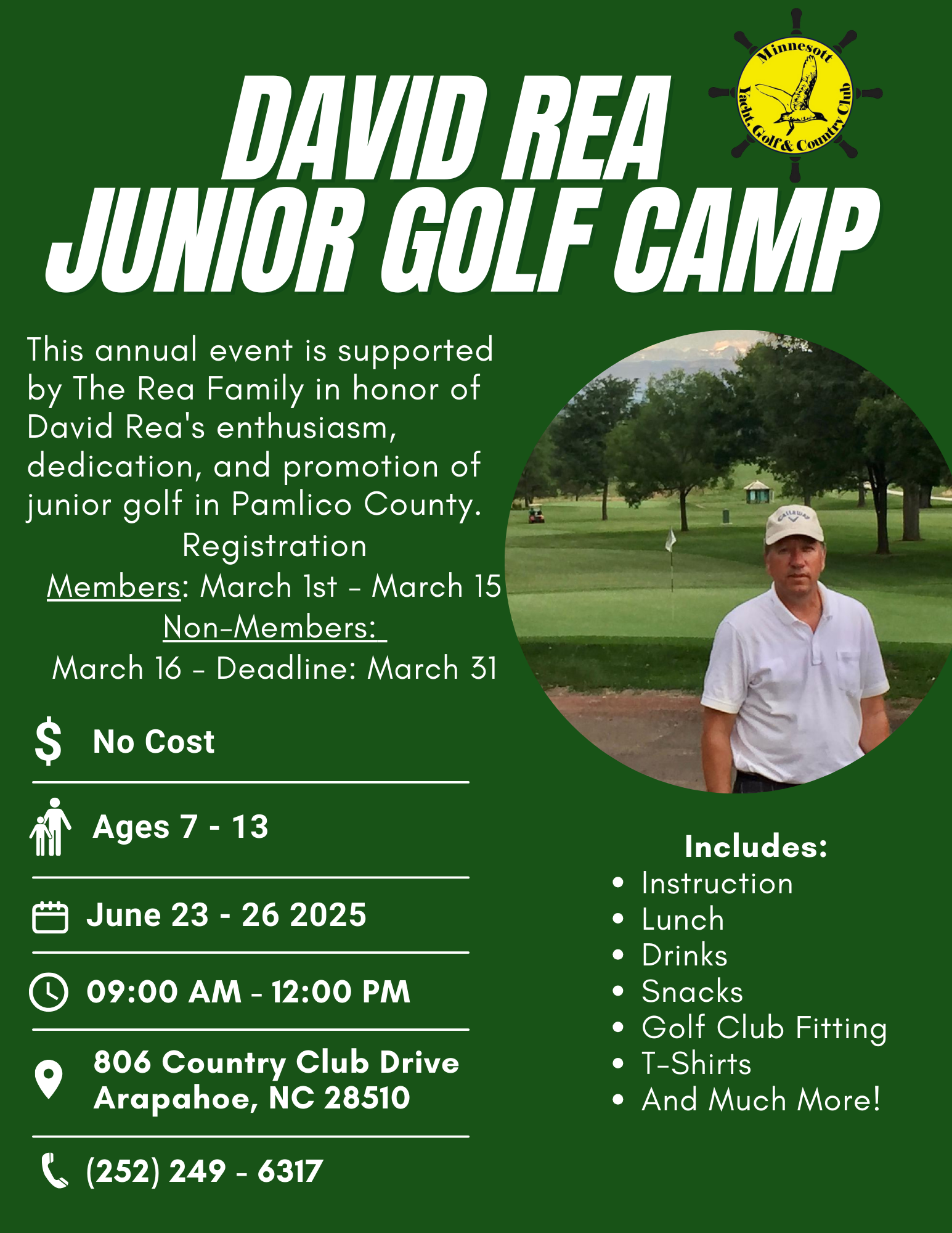 David Rea Junior Golf Camp