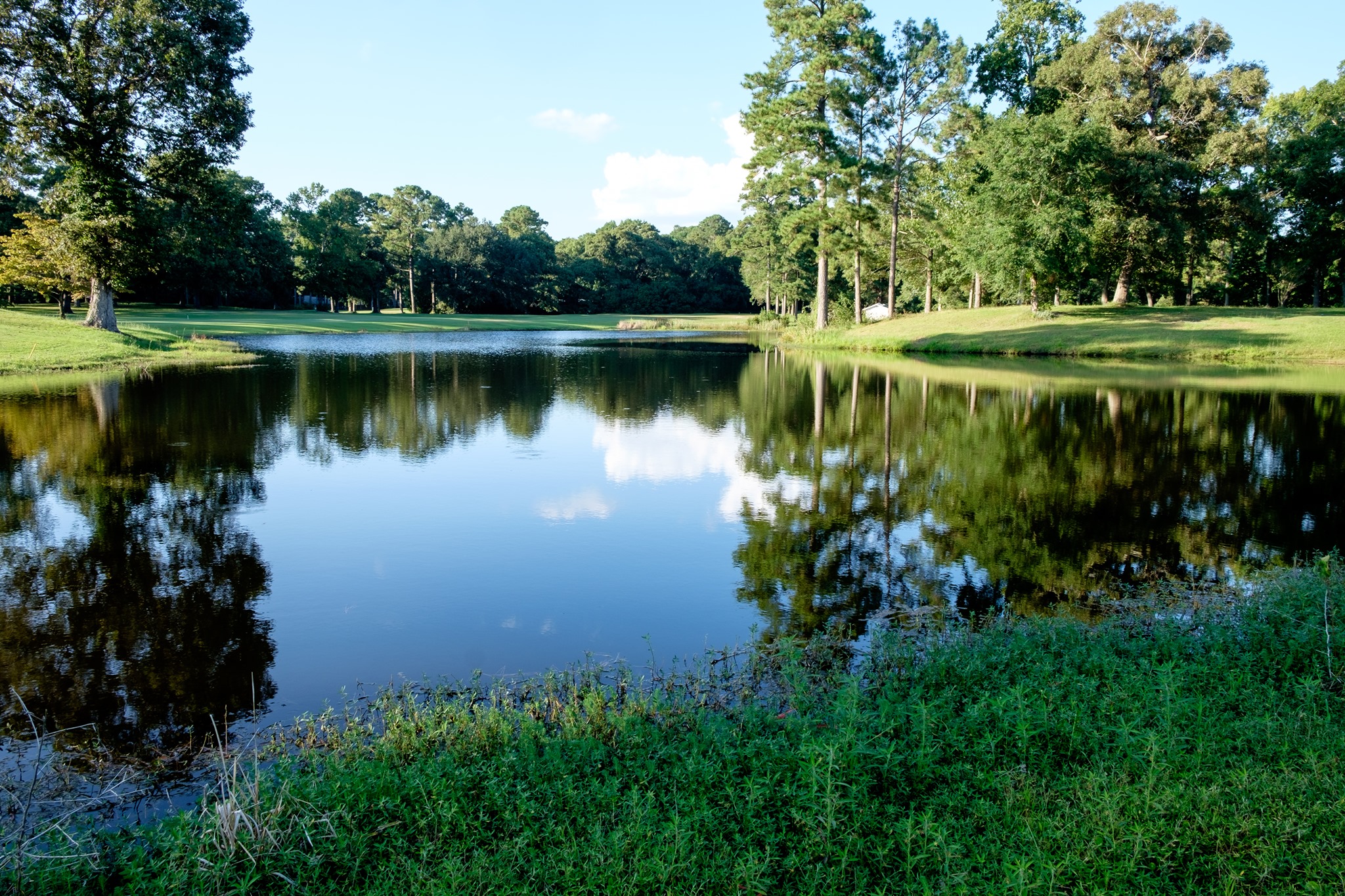 View of lake at golf course